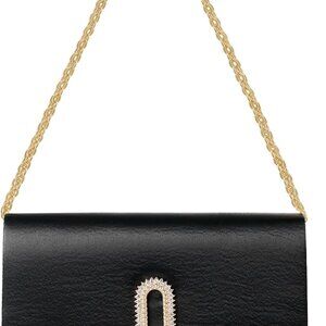 Compact Elegant Clutch for Women - Stylish Evening Bag with Gold Chain Strap